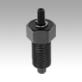 Indexing plungers, steel or stainless steel,  with threaded pin, no locknut