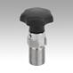 Actuating elements for remote control, stainless steel, without detent function, with star grip, Bowden cable systems