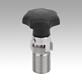 Actuating elements for remote control, stainless steel, with detent function, rotation lock and star grip, Bowden cable systems
