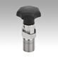 Actuating elements for remote control, stainless steel, with rotation cam and star grip, Bowden cable systems