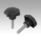 Star grips DIN 6336, plastic, steel parts stainless steel