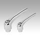 Clamping levers, zinc, with internal thread, threaded insert blue passivated steel, high-gloss chromed