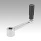 Crank handles stainless steel, revolving grip, square socket