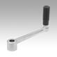 Crank handles stainless steel, revolving grip, reamed hole