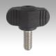 蝶形旋钮 "Miniwing"，带外螺纹 - inch