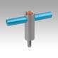 Threaded lifting pin, stainless steel, self-locking with grip