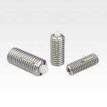 带内六角螺钉和 POM 制压杆的弹簧柱塞，不锈钢，带螺纹锁