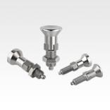 钢制或不锈钢锁紧柱塞，带不锈钢蘑菇头把手 - inch