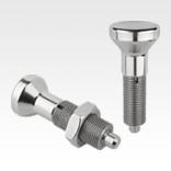 钢制或不锈钢锁紧柱塞，无轴环，带不锈钢蘑菇头把手