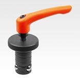 钢制顶珠锁紧的定位柱，带锁紧手柄