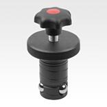 钢制顶珠锁紧的定位柱，带星形旋钮