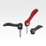 铝制凸轮手柄，带内螺纹和外螺纹，塑料金属压力垫圈和钢制或不锈钢螺柱 - inch