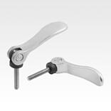 可调式不锈钢凸轮手柄，带外螺纹，塑料压力垫圈和不锈钢双头螺栓 - inch