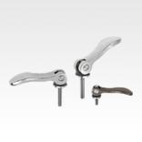 不锈钢可调凸轮手柄，带外螺纹，塑料金属压力垫圈和钢制或不锈钢螺柱 - inch