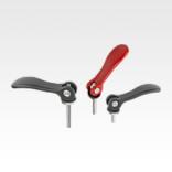 铝制可调凸轮手柄，带外螺纹，塑料金属压力垫圈和钢制或不锈钢螺柱 - inch