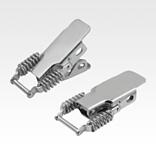 Latches, steel or stainless steel, with spring clip for up to 500N, fastening holes concealed