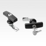 带锌制 T 型把手的旋转锁销，外壳直径 32 mm