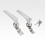 带 L 型把手的不锈钢 1.4401 旋转锁销，可锁定式，外壳直径 32 mm