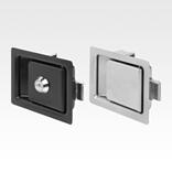 钢质或不锈钢弹簧锁，带把手，铰链式，安装时带安装支架