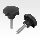 Star grips DIN 6336, plastic, steel parts stainless steel