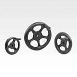 钢板制成的辐条式手轮，可通过曲柄旋转