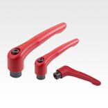 带内螺纹的钢制锁紧手柄，红宝石色涂层，钢制螺纹嵌入件经氧化处理 - inch