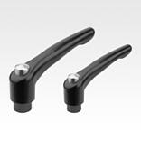 Clamping levers with internal thread and protective cap, satin finish - inch