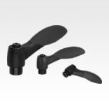 带内螺纹的 2K 锁紧手柄，钢制螺纹嵌入件经氧化处理 - inch