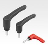 ECO 塑料锁紧手柄，带外螺纹，钢制螺纹嵌入件经蓝色钝化处理 - inch