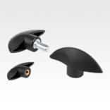 塑料蝶形旋钮，黄铜或钢制螺纹嵌入件