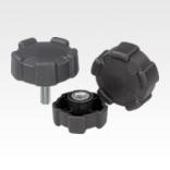 塑料五星把手，黄铜或钢制螺纹嵌入件