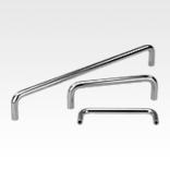 不锈钢弓形把手 1.4404，滑动抛光圆形型材，从背面安装