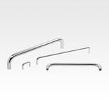 高光镀铬钢制弓形把手，圆形型材，从背面安装