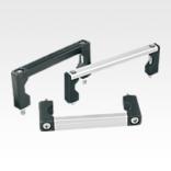 铝制弓形把手，带塑料手柄，从操作侧安装