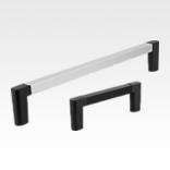 铝制弓形把手，带塑料手柄，从背面安装