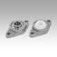 法兰轴承座单元，2 孔，不锈钢壳体