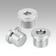 Screw plugs, steel or stainless steel, with collar and hexagon socket DIN 908