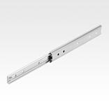 不锈钢制伸缩滑轨，用于侧方安装，两侧部分伸出，负载能力最大 18 kg