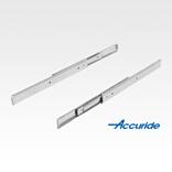 不锈钢制伸缩滑轨，用于侧方安装，全部伸出，负载能力最大 80 kg