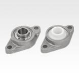 法兰轴承座单元，2 孔，不锈钢壳体
