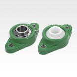 法兰轴承座单元，2 孔，塑料壳体