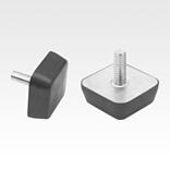 钢制橡胶金属缓冲器，正方形 KV 类，带外螺纹