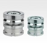 带球面调节垫圈和锁紧螺母的钢制或不锈钢高度调整元件，低型