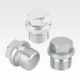 Screw plugs, steel or stainless steel, with collar and external hexagon DIN 910