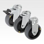 转向轮和脚轮，导电，带橡胶胎面，标准型