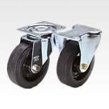 带硫化弹性实心橡胶轮胎的钢板转向轮和脚轮，标准型