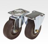 带钢丝加强弹性实心橡胶轮胎的钢板转向轮和脚轮，重型规格