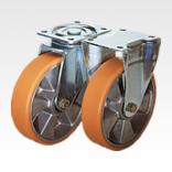 带 Extrathane 胎面钢板转向轮和脚轮，中型规格