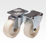 带尼龙轮钢板转向轮和脚轮，重型规格，滑动轴承和滚珠轴承