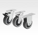 钢制转向轮和脚轮，用于铝制型材的导电 TPU 胎面